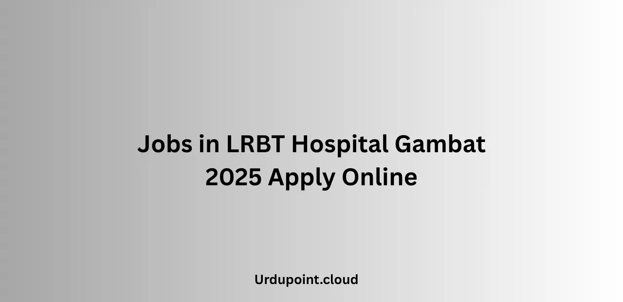 Jobs in LRBT Hospital Gambat 2025 Apply Online